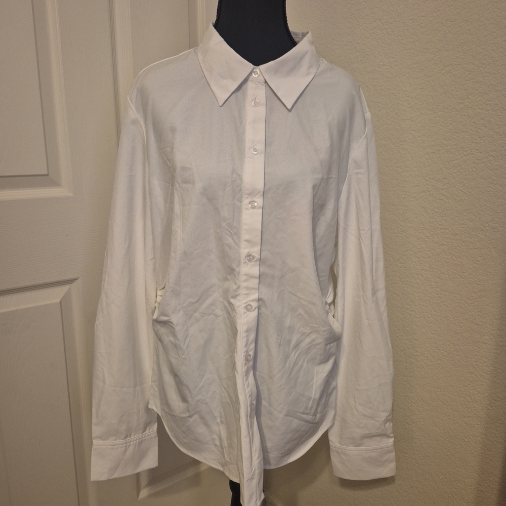 Classic White Men's Button-Down Shirt